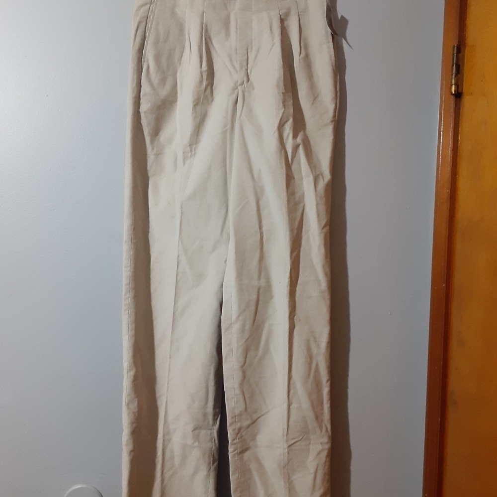 John Henry New Women's Corduroy Cream Trousers   Wider Straight Leg Size 16